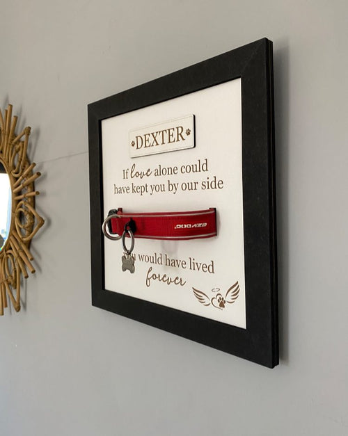 Personalised Pet Memorial Frame with Collar Holder