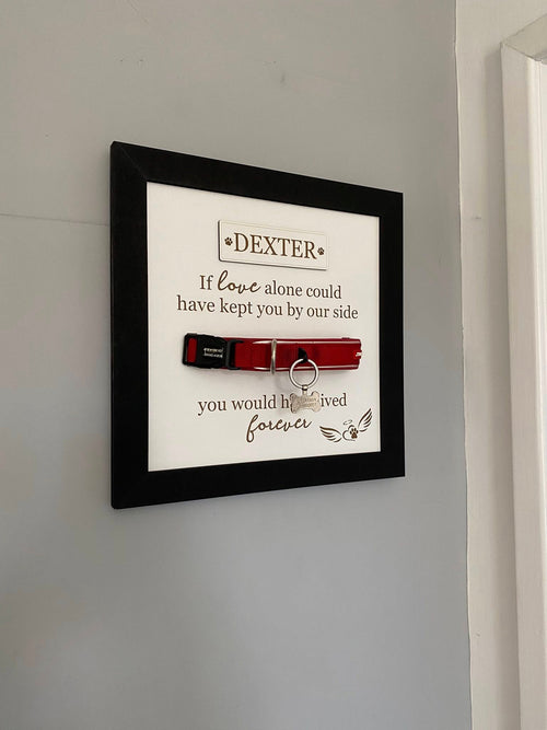 Personalised Pet Memorial Frame with Collar Holder