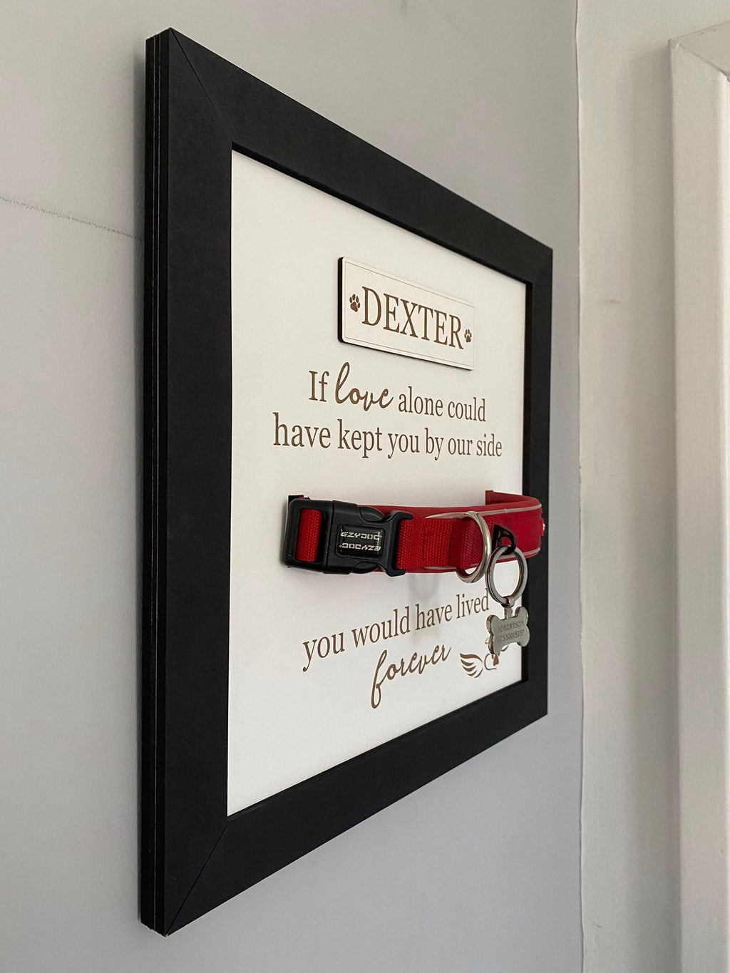 Personalised Pet Memorial Frame with Collar Holder