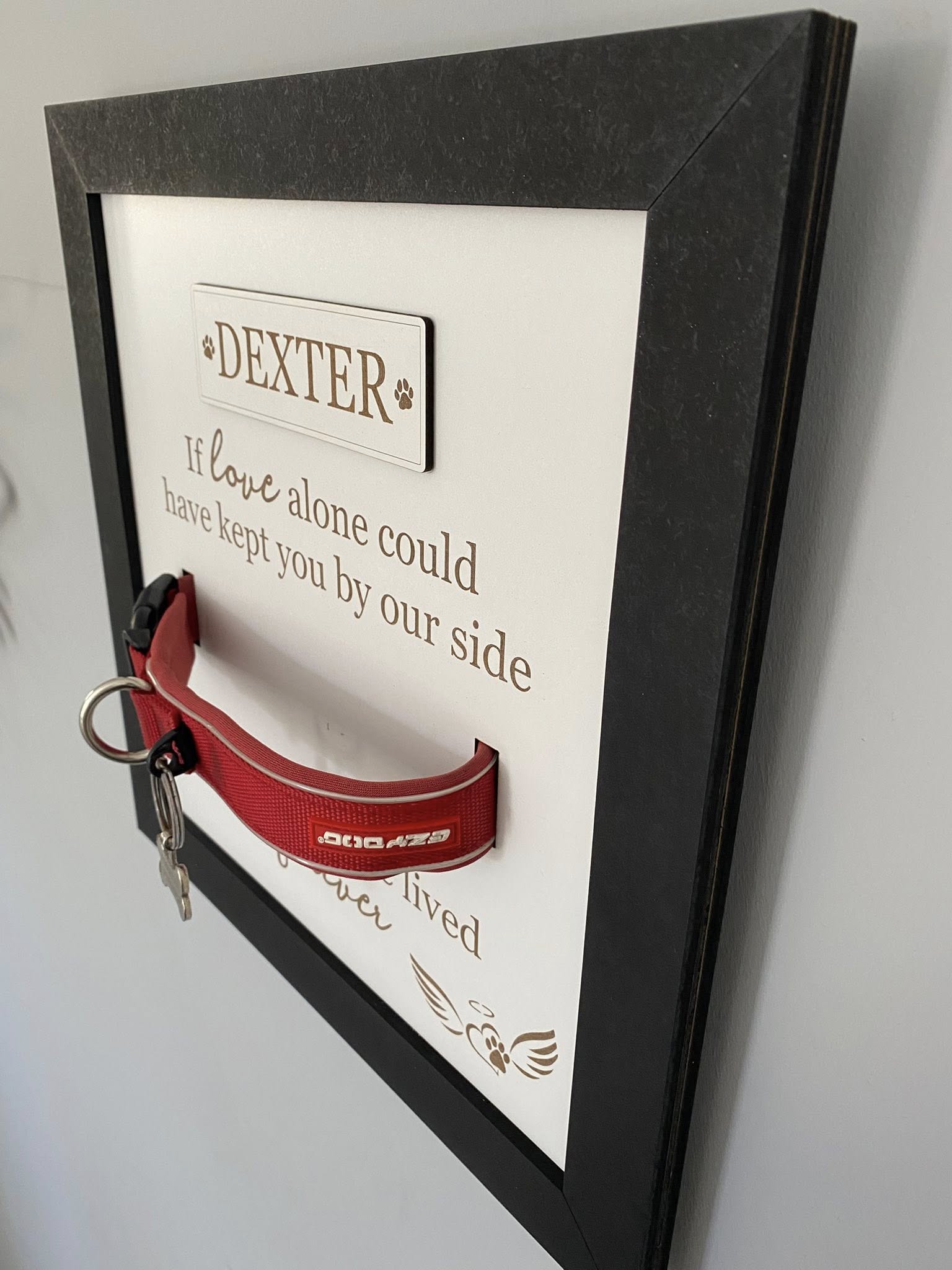 Personalised Pet Memorial Frame with Collar Holder