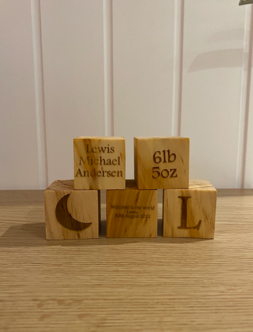 Personalised Wooden Baby Keepsake Blocks