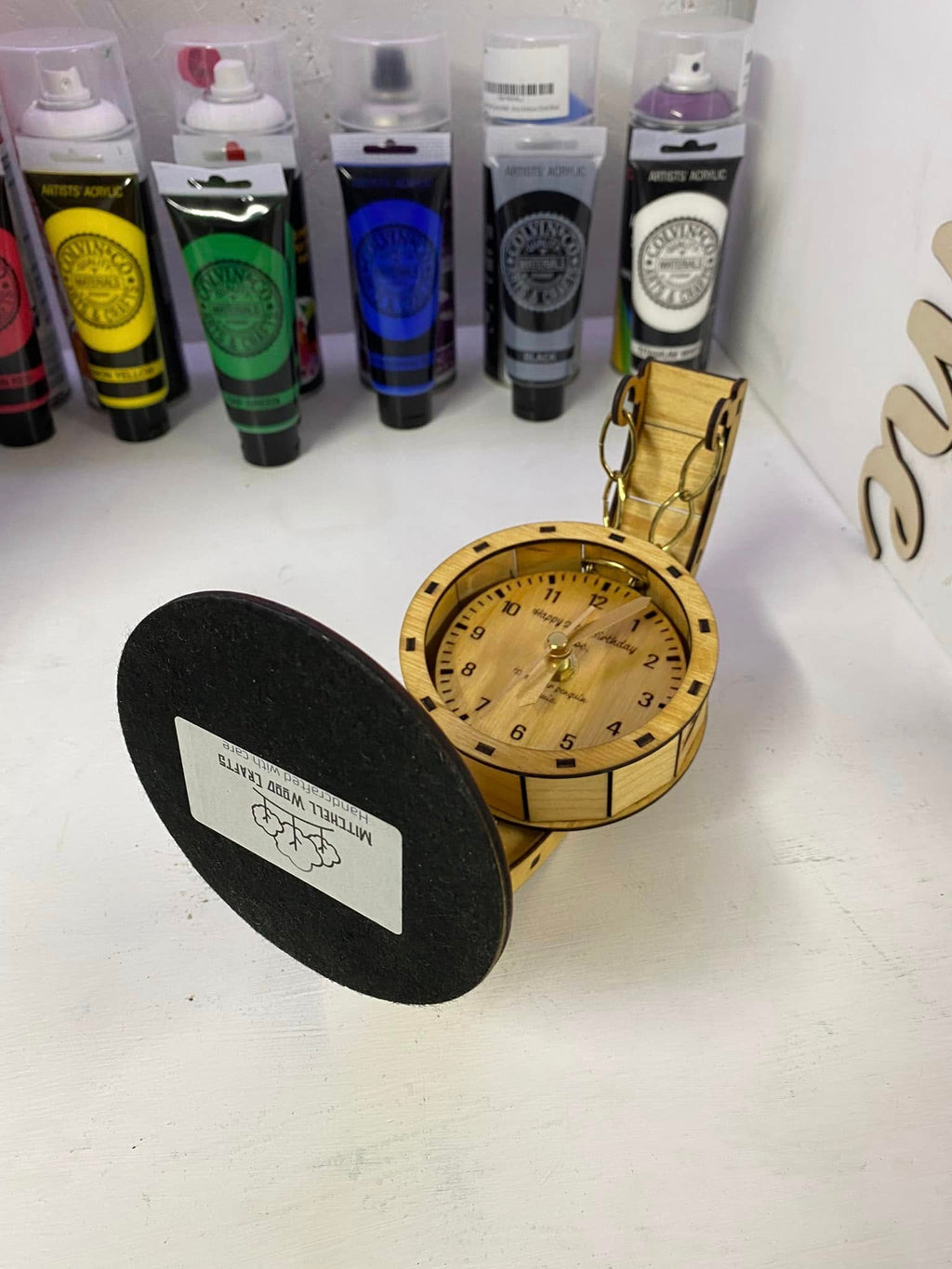 Personalized Laser Engraved Wooden Clock