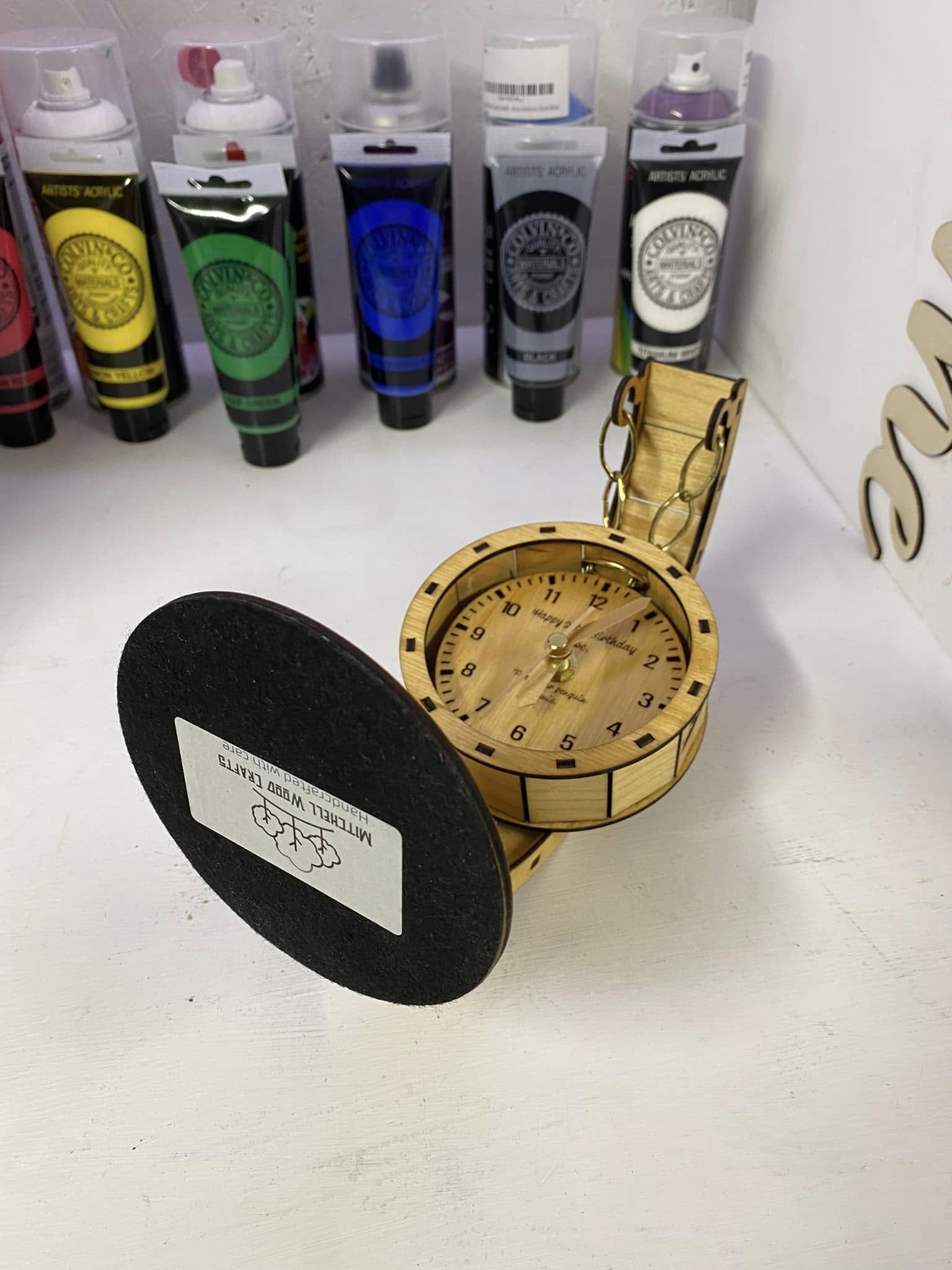 Personalized Laser Engraved Wooden Clock