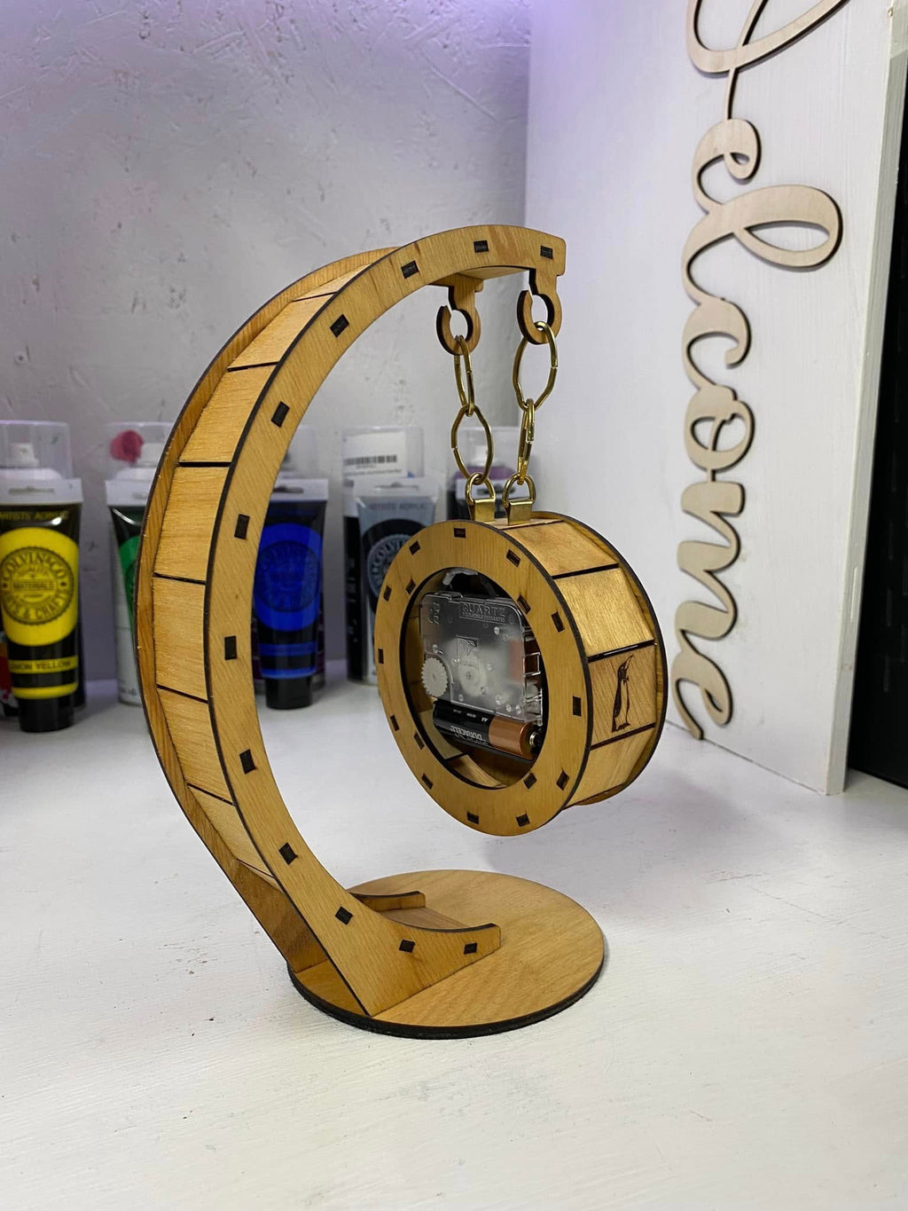 Personalized Laser Engraved Wooden Clock